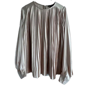 Women's Banana Republic Pink Pleated long sleeve Blouse Size M tall